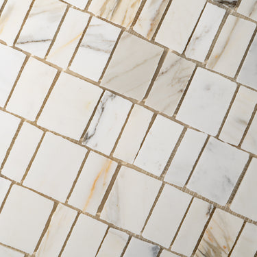 Piano Calacatta Gold Marble Polished Mosaic Tile