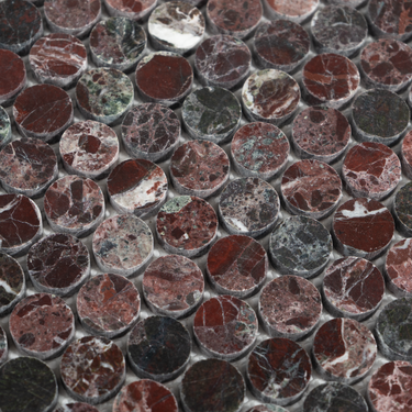 Moneta 1" Rosso Levanto Polished Mosaic Tile