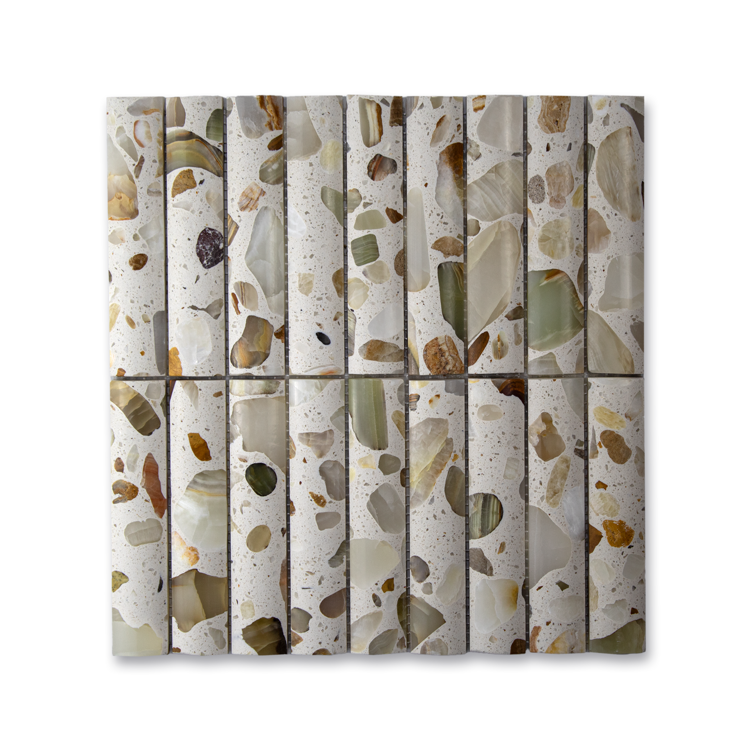 Bamboo Oyster Terrazzo Honed Mosaic Tile