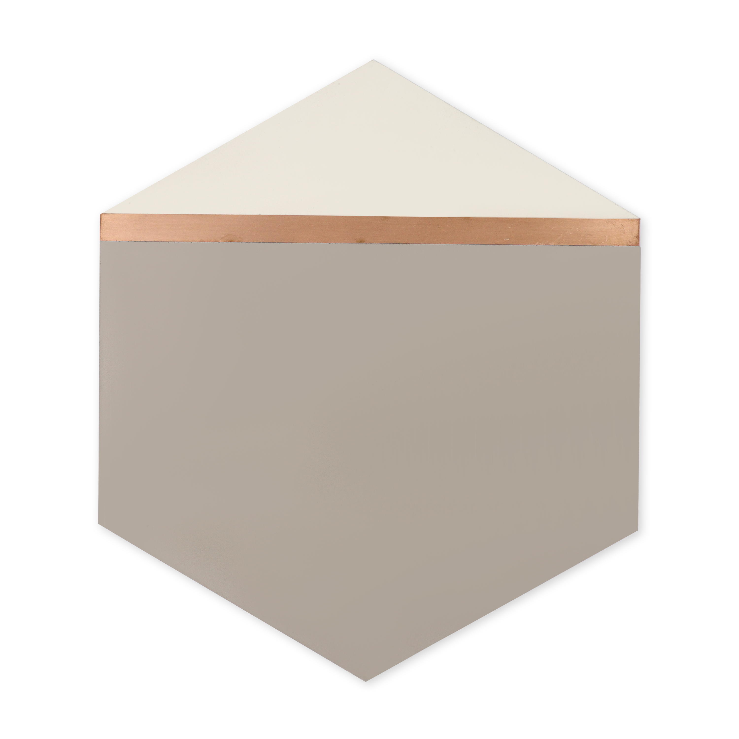 Clip® Grey Hexagon Cement Tile with Red Brass Inlay