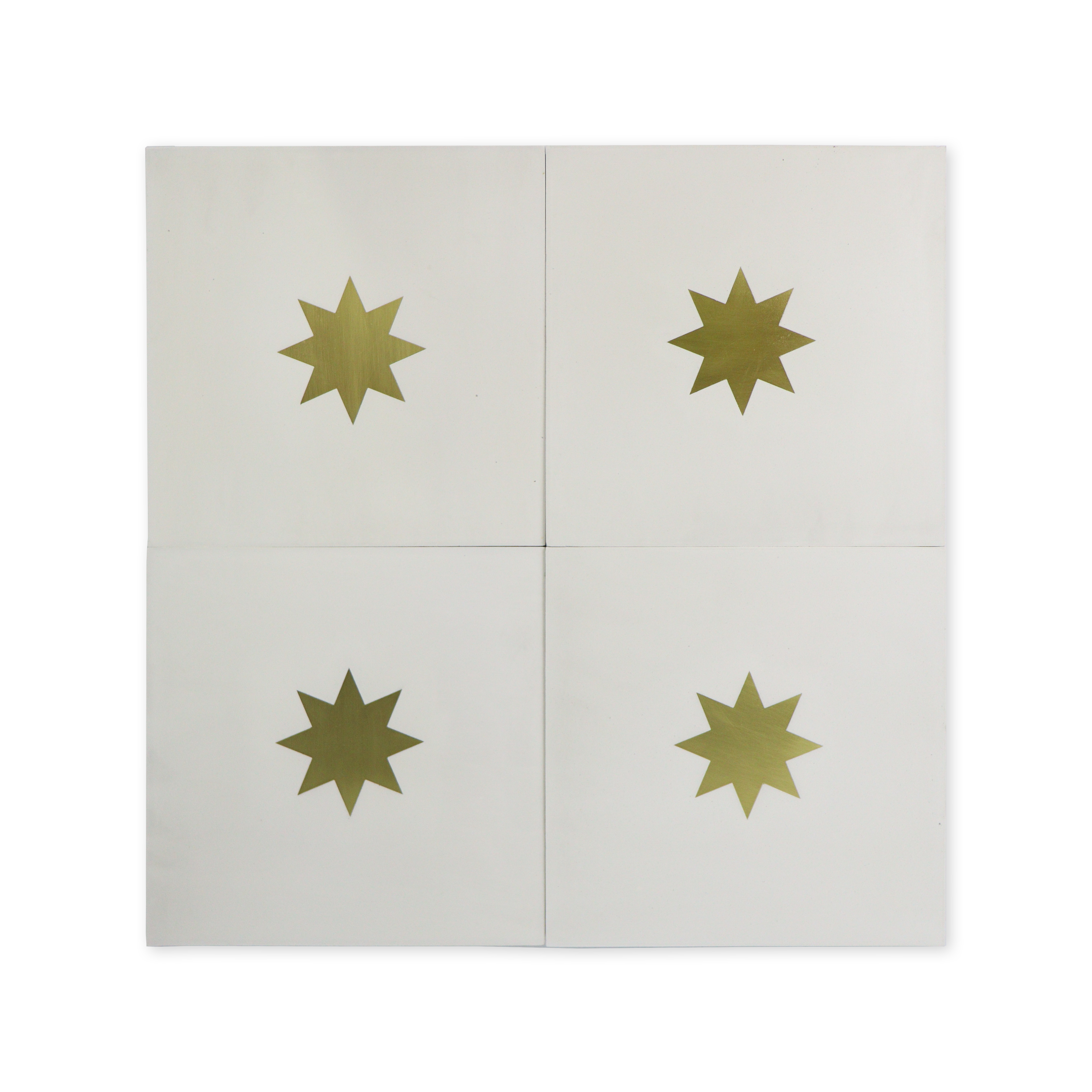 White Star® Cement Tile with Brass Inlay