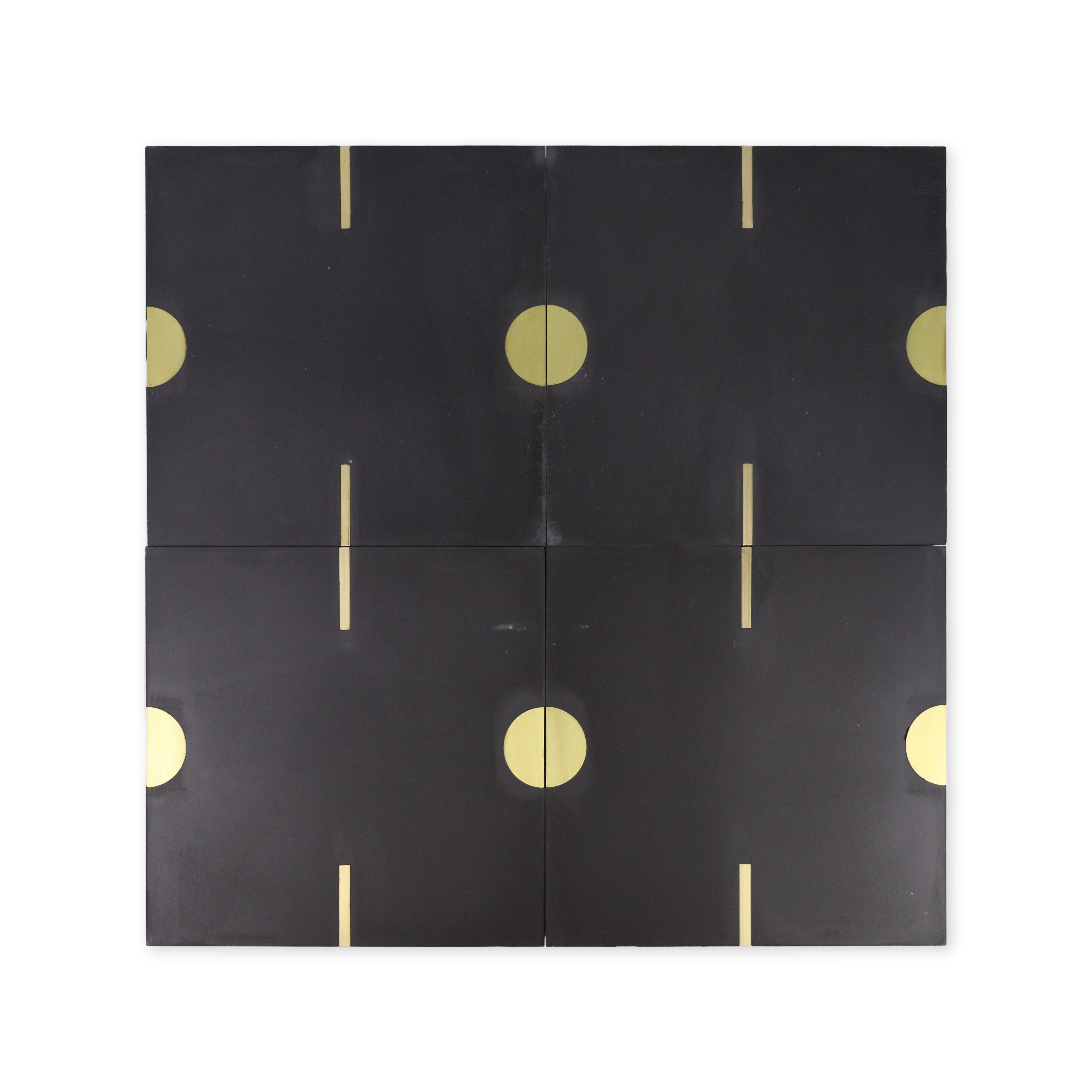 Point® Black Cement Tile with Brass Inlay