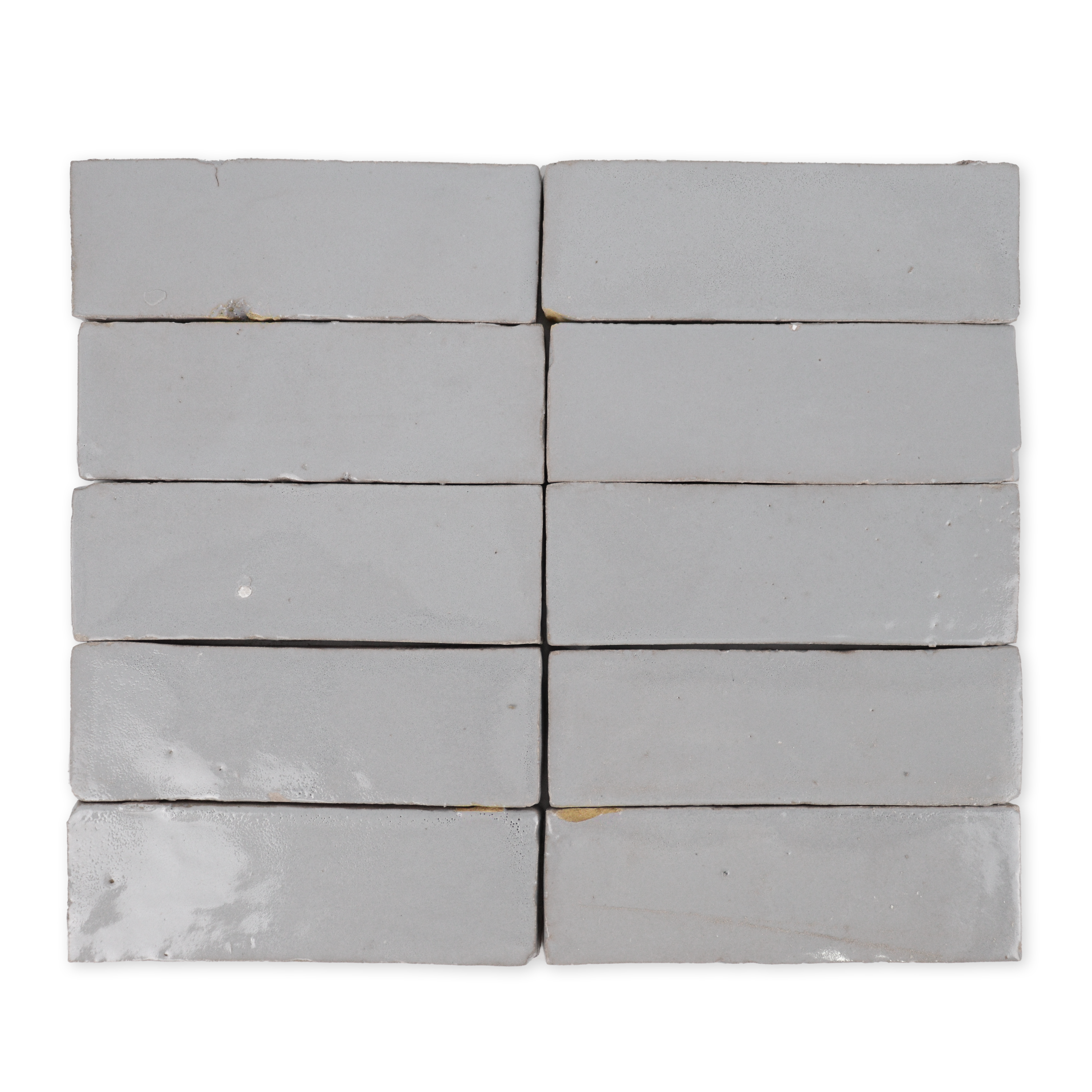 Handmade Moroccan Zellige 2x6 Seal Grey Plinthe Terracotta Tile