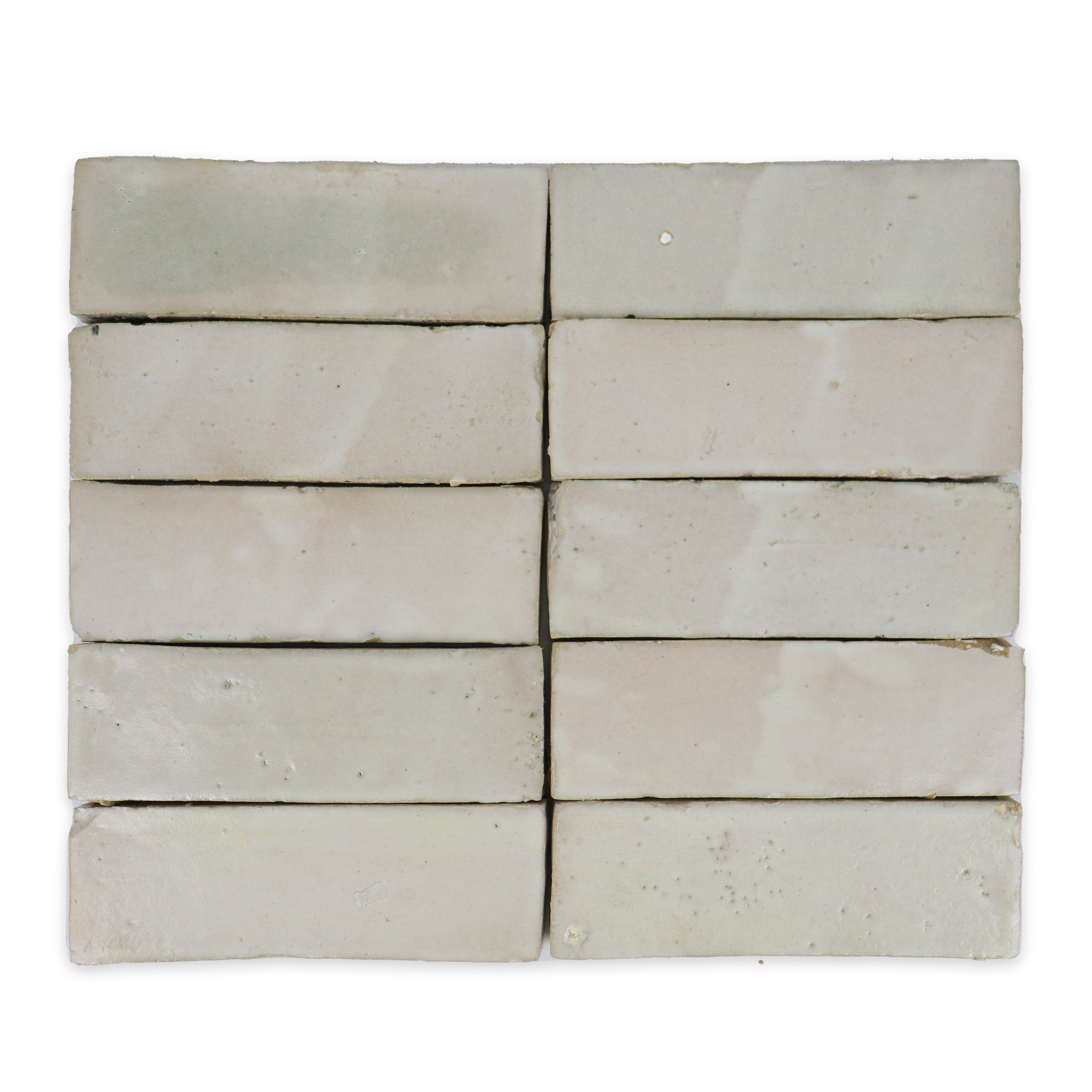 Handmade Moroccan Zellige 2x6 Cotton White Plinthe Terracotta Tile
