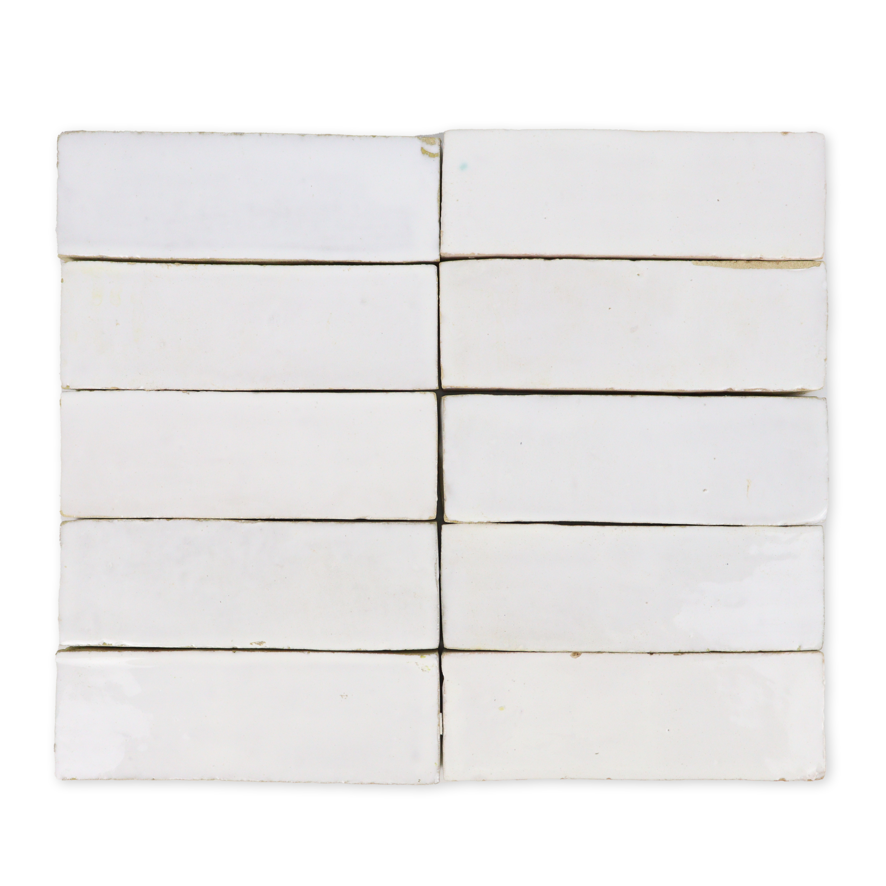 Handmade Moroccan Zellige 2x6 Himalayan Salt White Plinthe Terracotta Tile