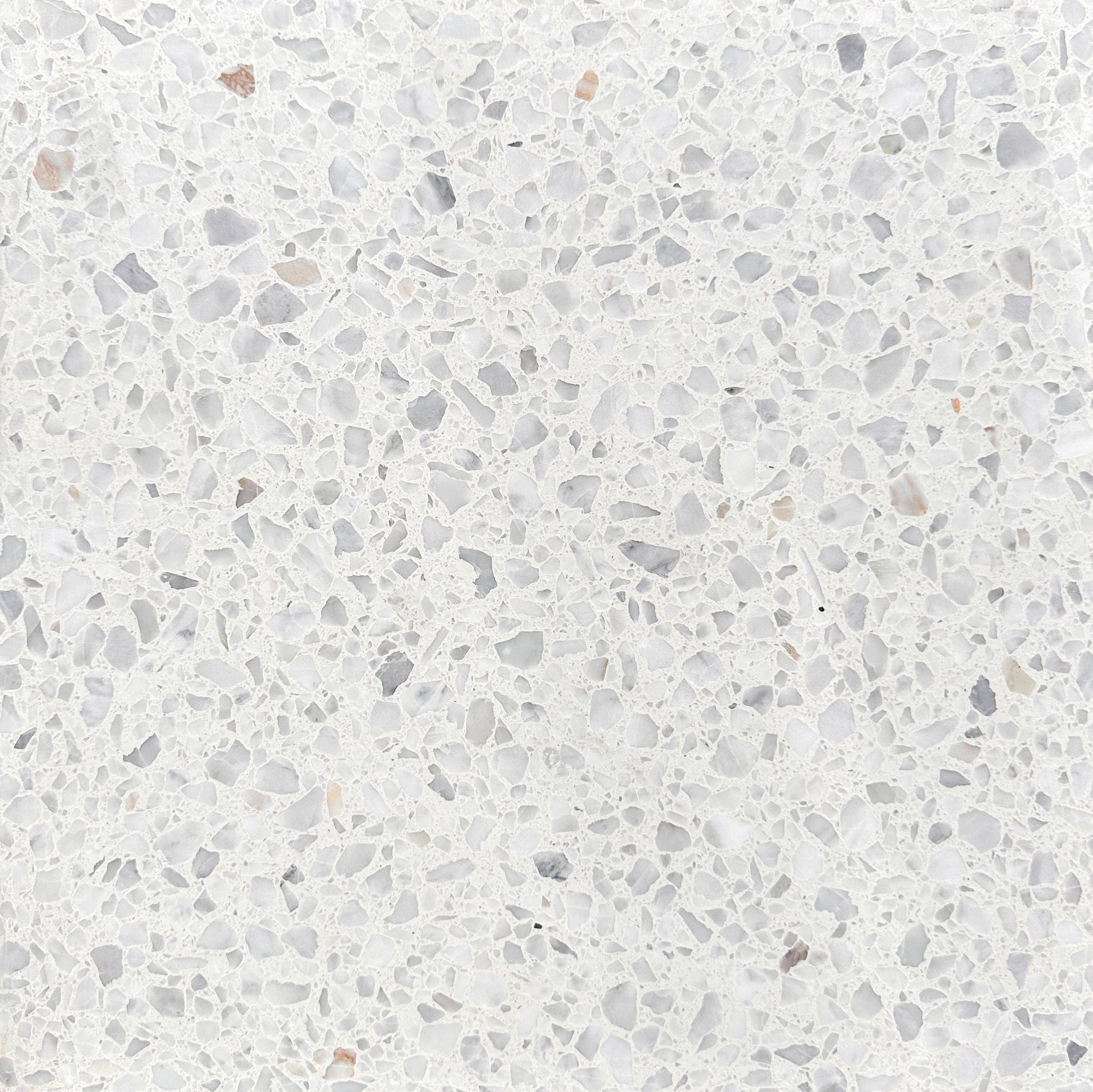 White Carrara 16x16 Terrazzo Tile