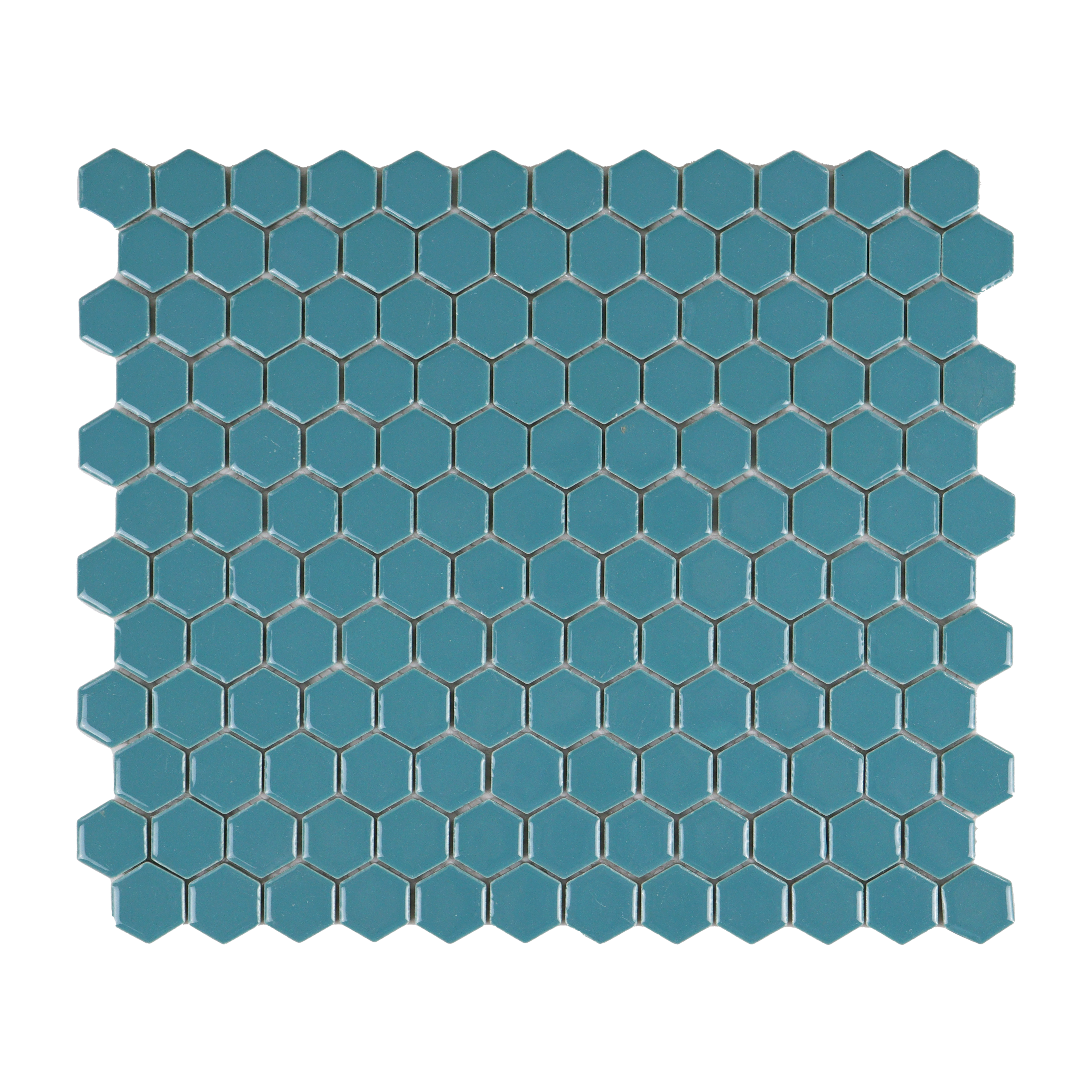 Mallorca Green 1’’ Glossy Hexagon Mosaic Tile