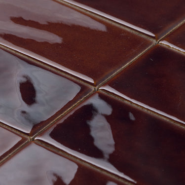 Handmade Brick 2x8 Burnt Flan Crackled Glossy Subway Tile