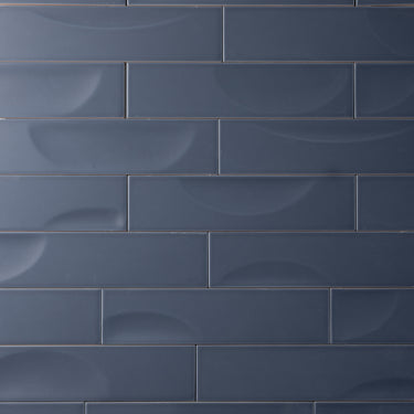 Fasi-Lunari 2.5X10 Concave Midnight Blue Ceramic Tile