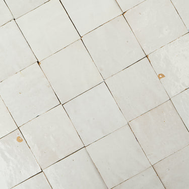 Handmade Moroccan Zellige 4x4 Pearl White Terracotta Tile