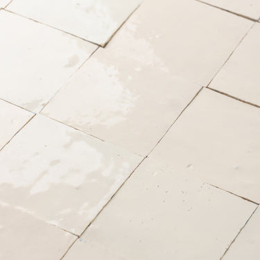 Handmade Moroccan Zellige 4x4 Blanched Almond Terracotta Tile
