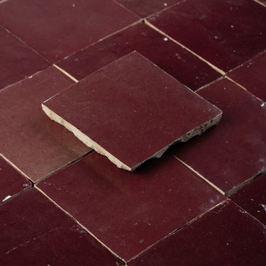 Handmade Moroccan Zellige 4x4 Merlot Terracotta Tile