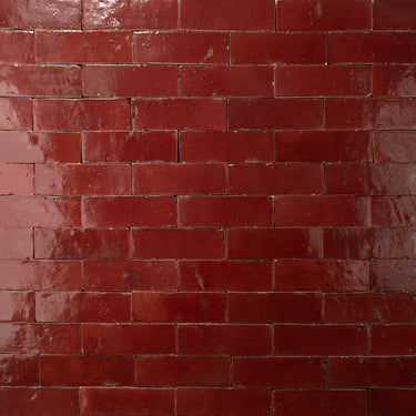 Handmade Moroccan Zellige 2x6 Merlot Red Bejmat Terracotta Tile