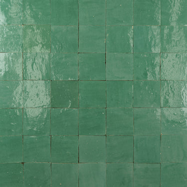 Handmade Moroccan Zellige 4x4 Tunisian Green Terracotta Tile