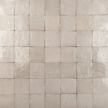 Handmade Moroccan Zellige 4x4 Cotton White Terracotta Tile