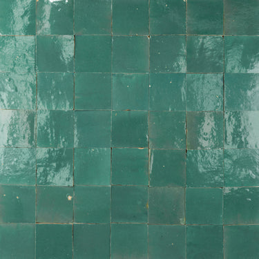 Handmade Moroccan Zellige 4x4 Mallorca Green Terracotta Tile