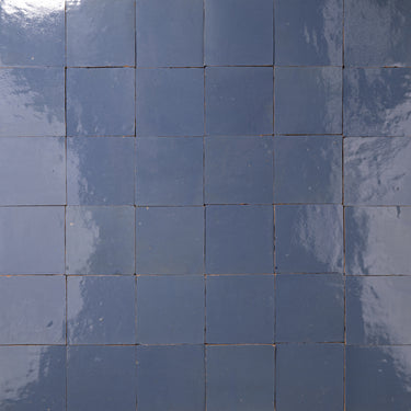Handmade Moroccan Zellige 4x4 Periwinkle Blue Terracotta Tile