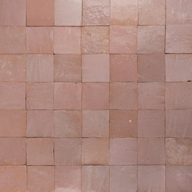 Handmade Moroccan Zellige 4x4 Rose Pink Terracotta Tile
