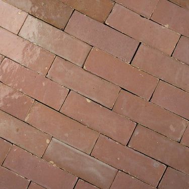 Handmade Moroccan Zellige 2x6 Rose Pink Bejmat Terracotta Tile