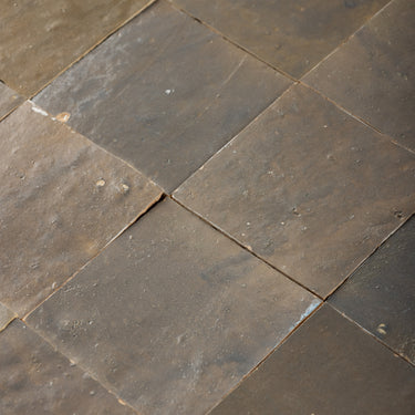 Handmade Moroccan Zellige 4x4 Shiitake Mushroom Terracotta Tile