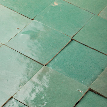 Handmade Moroccan Zellige 4x4 Artichoke Green Terracotta Tile