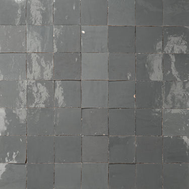 Handmade Moroccan Zellige 4x4 Anchor Grey Terracotta Tile