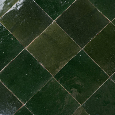 Handmade Moroccan Zellige 4x4 Kale Green Terracotta Tile