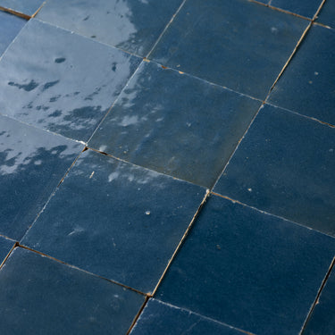 Handmade Moroccan Zellige 4x4 Aegean Blue Terracotta Tile