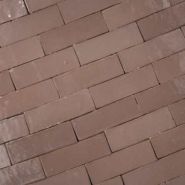 Handmade Moroccan Zellige 2x6 Dark Nude Plinthe Terracotta Tile
