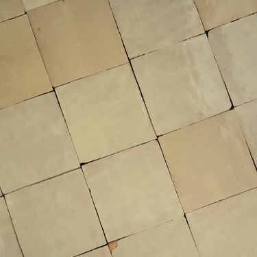 Handmade Moroccan Zellige 4x4 Chardonnay Terracotta Tile