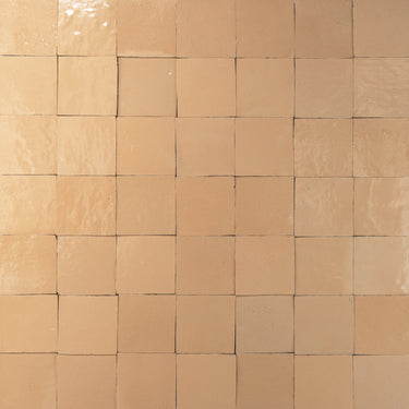 Handmade Moroccan Zellige 4x4 Pastel Orange Terracotta Tile
