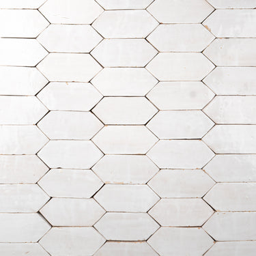 Handmade Moroccan Zellige 2x6 Picket Pearl White Terracotta Tile