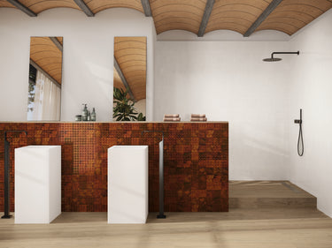 Ocropo 4x4 Circles Dark Ruby Ceramic Tile