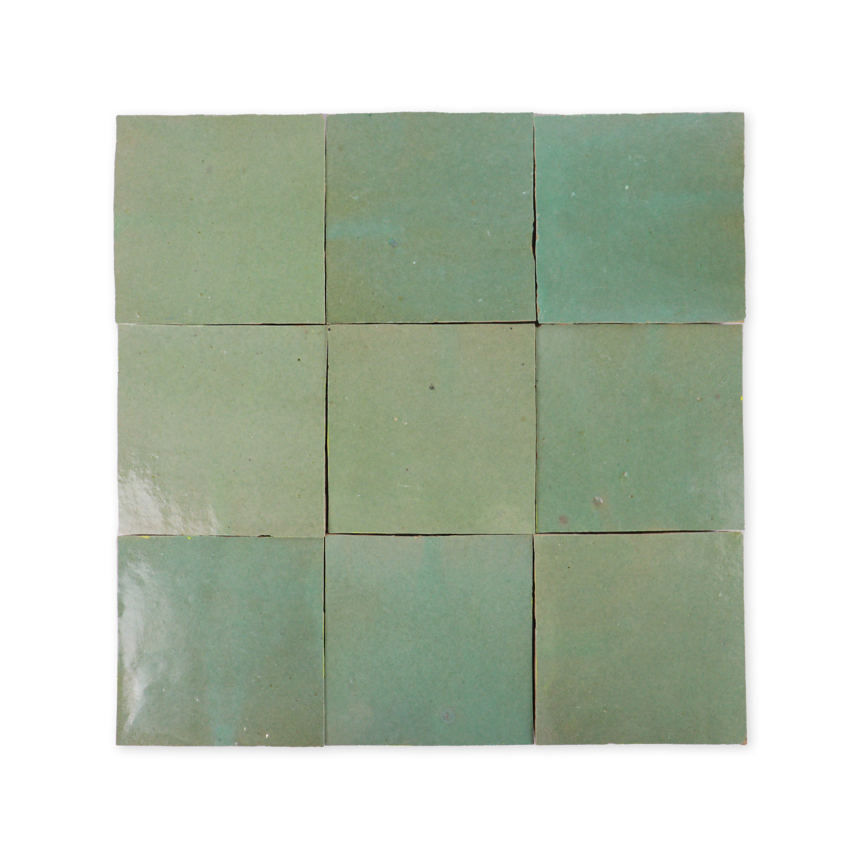 Handmade Moroccan Zellige 4x4 Artichoke Green Terracotta Tile
