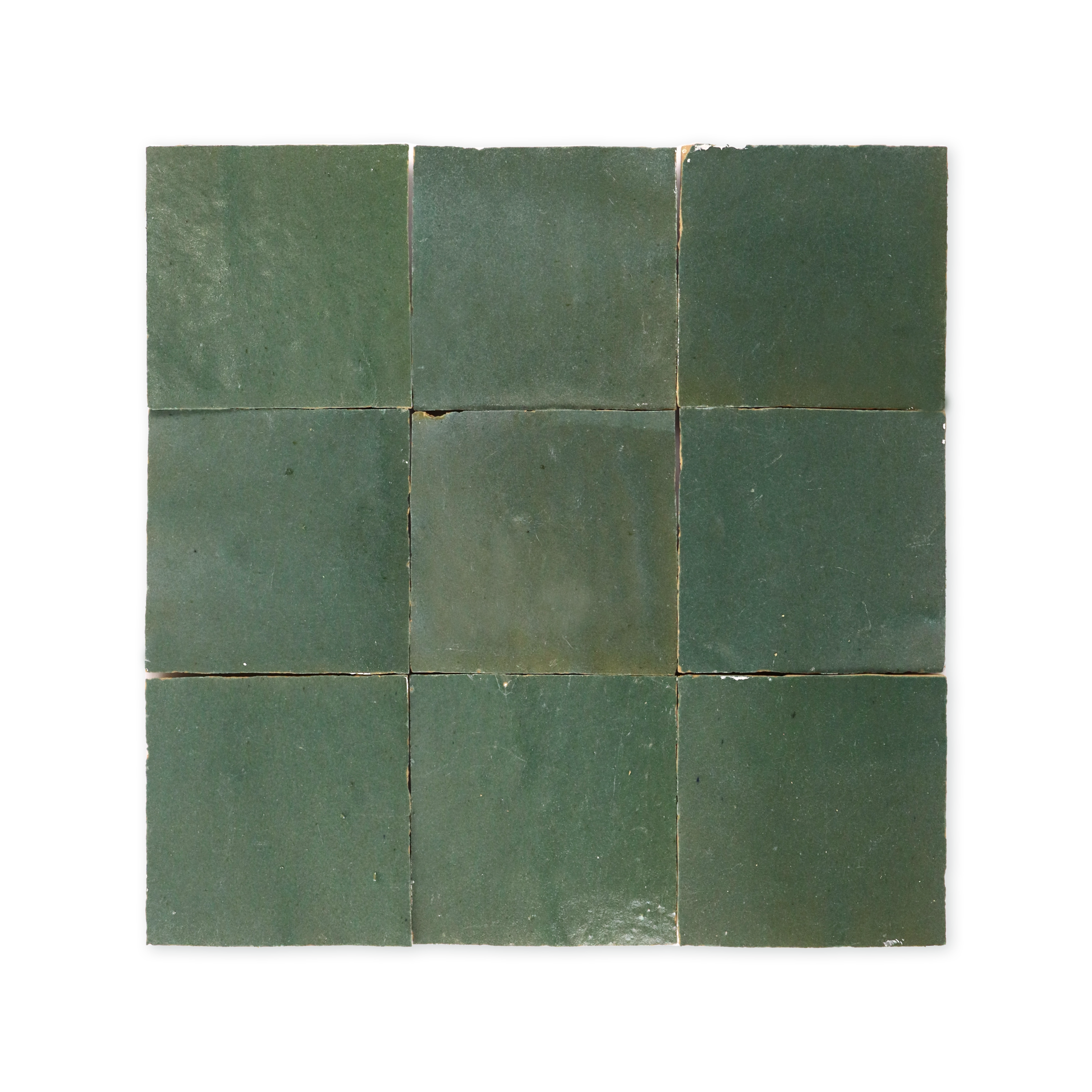Handmade Moroccan Zellige 4x4 Olive Drab Green Terracotta Tile