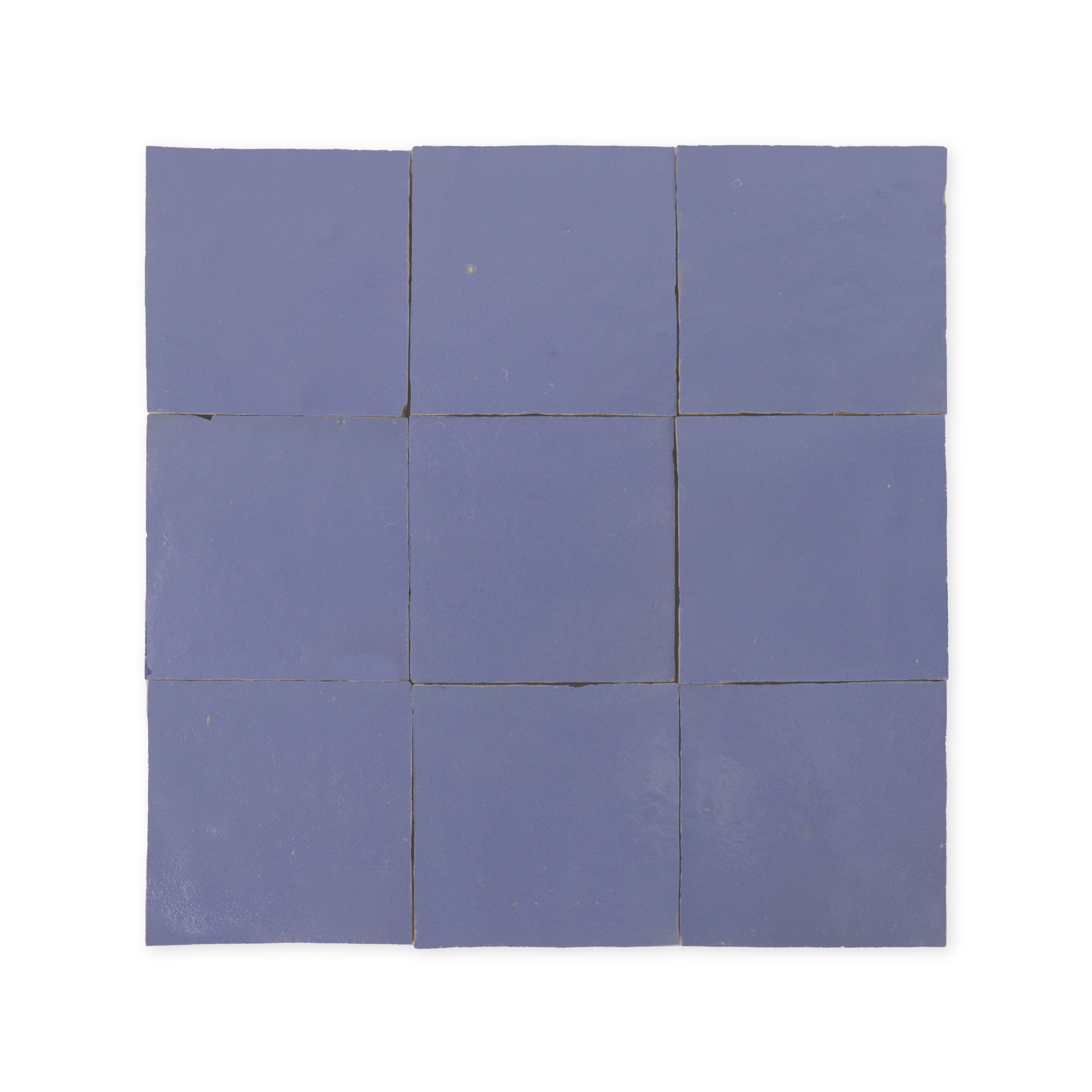 Handmade Moroccan Zellige 4x4 Periwinkle Blue Terracotta Tile