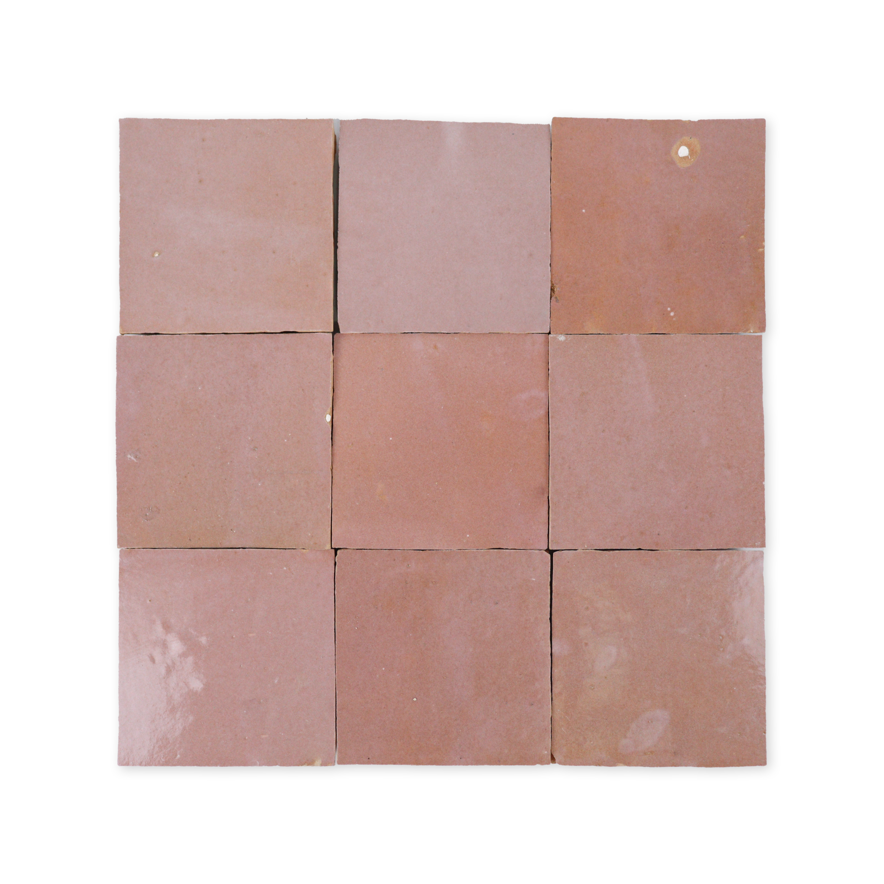 Handmade Moroccan Zellige 4x4 Rose Pink Terracotta Tile