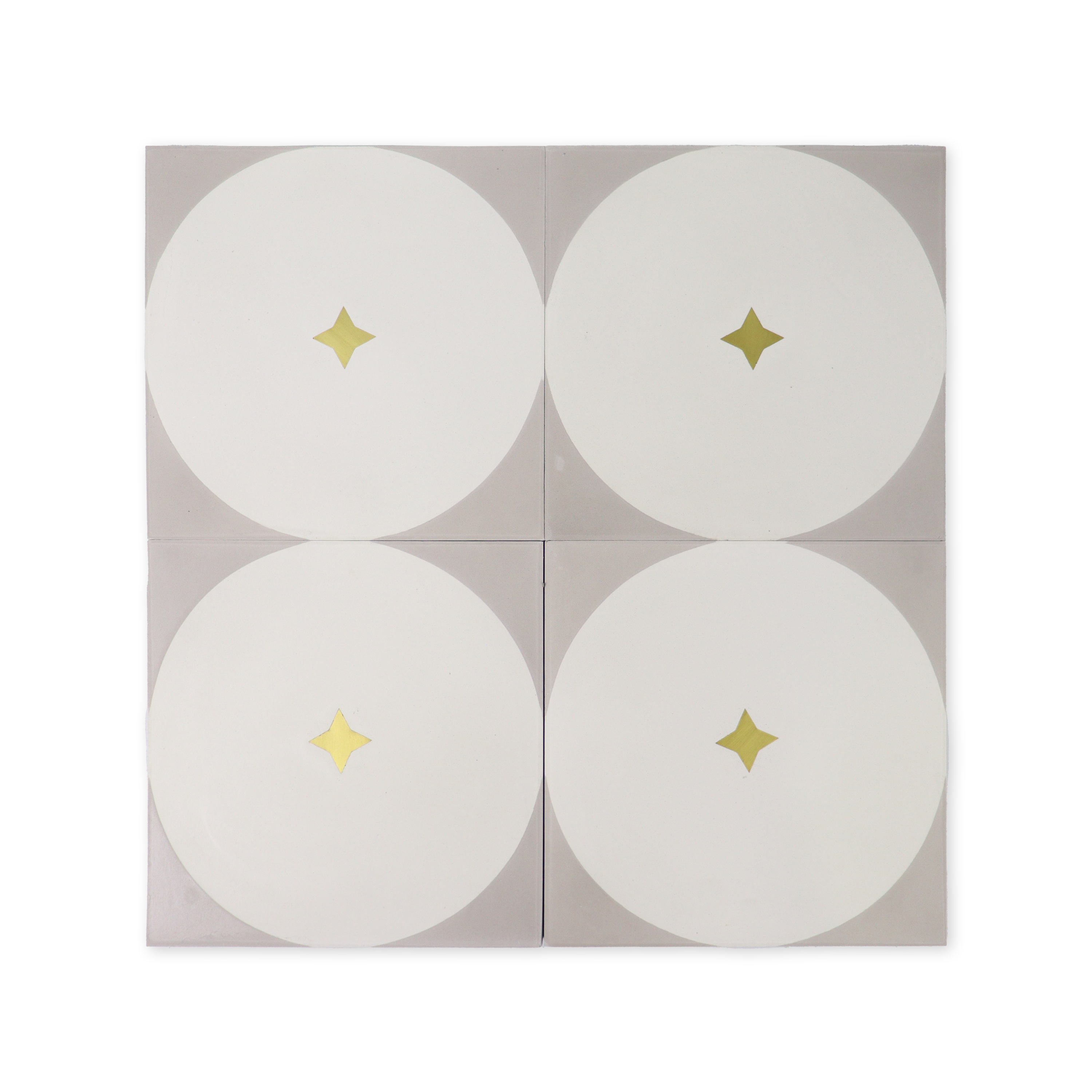 Luna Piena® Cement Tile with Brass Inlay