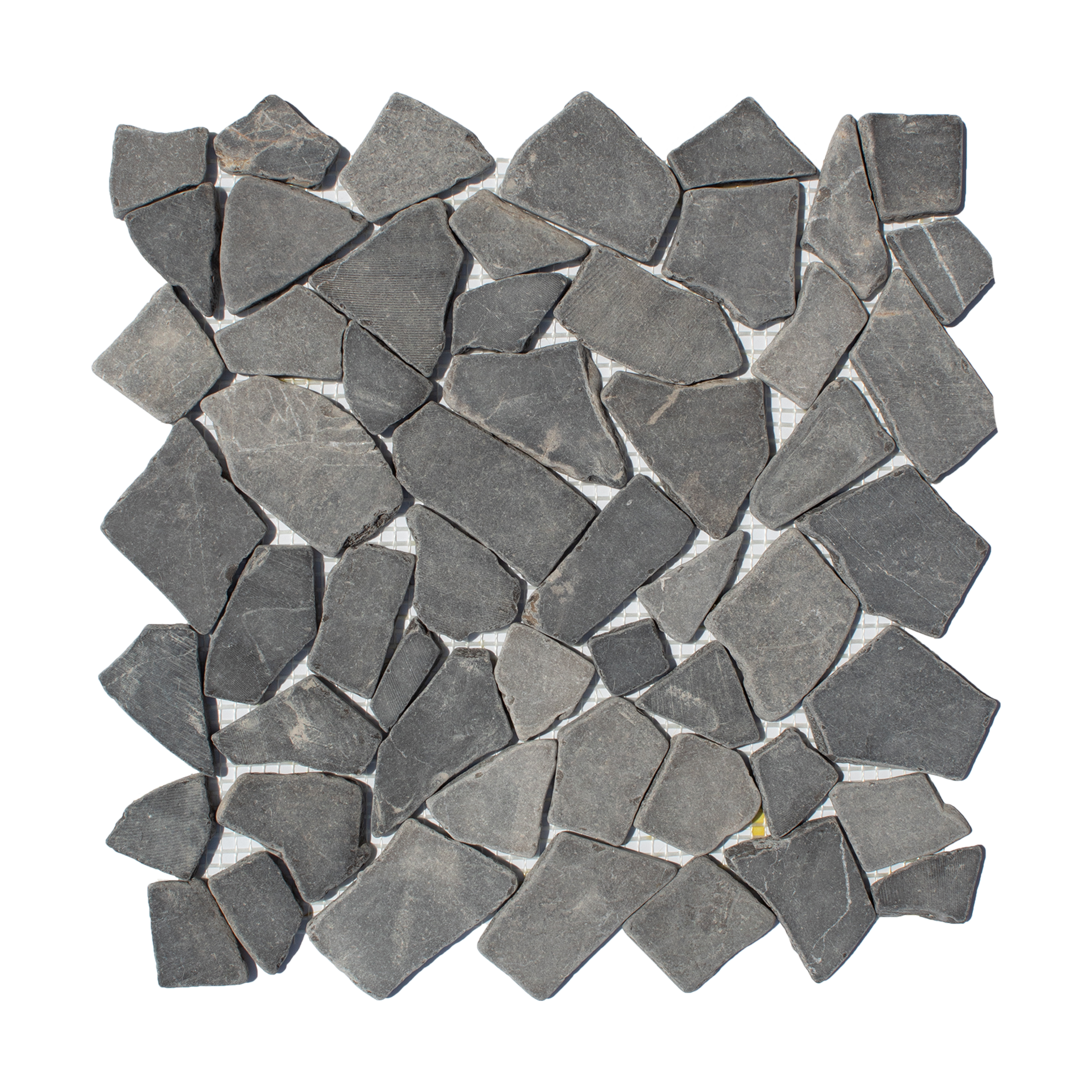Anchor Grey Random Size Sliced Pebble Stone Mosaic
