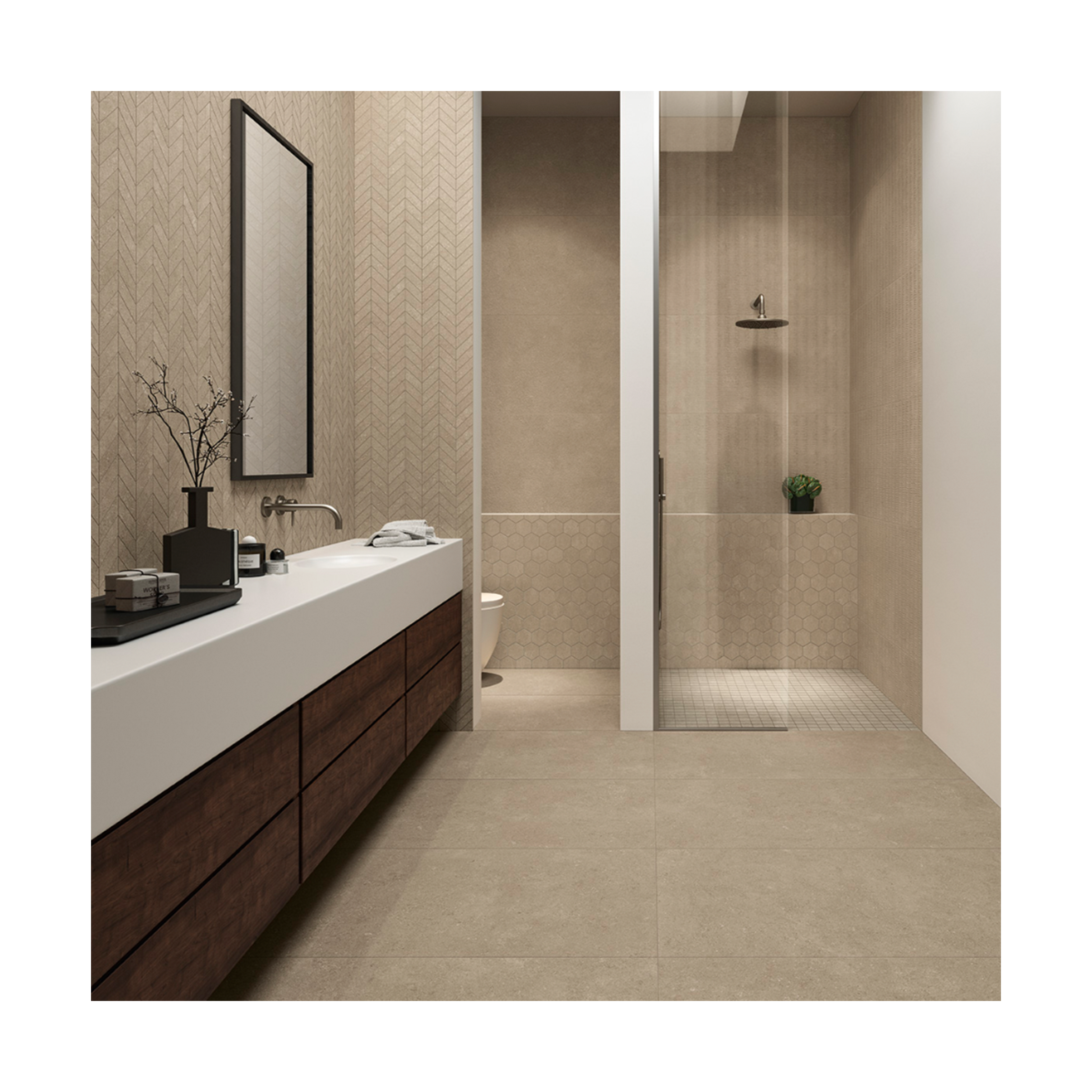 Limestone Blanched Almond Rectified Porcelain Tile 12x24