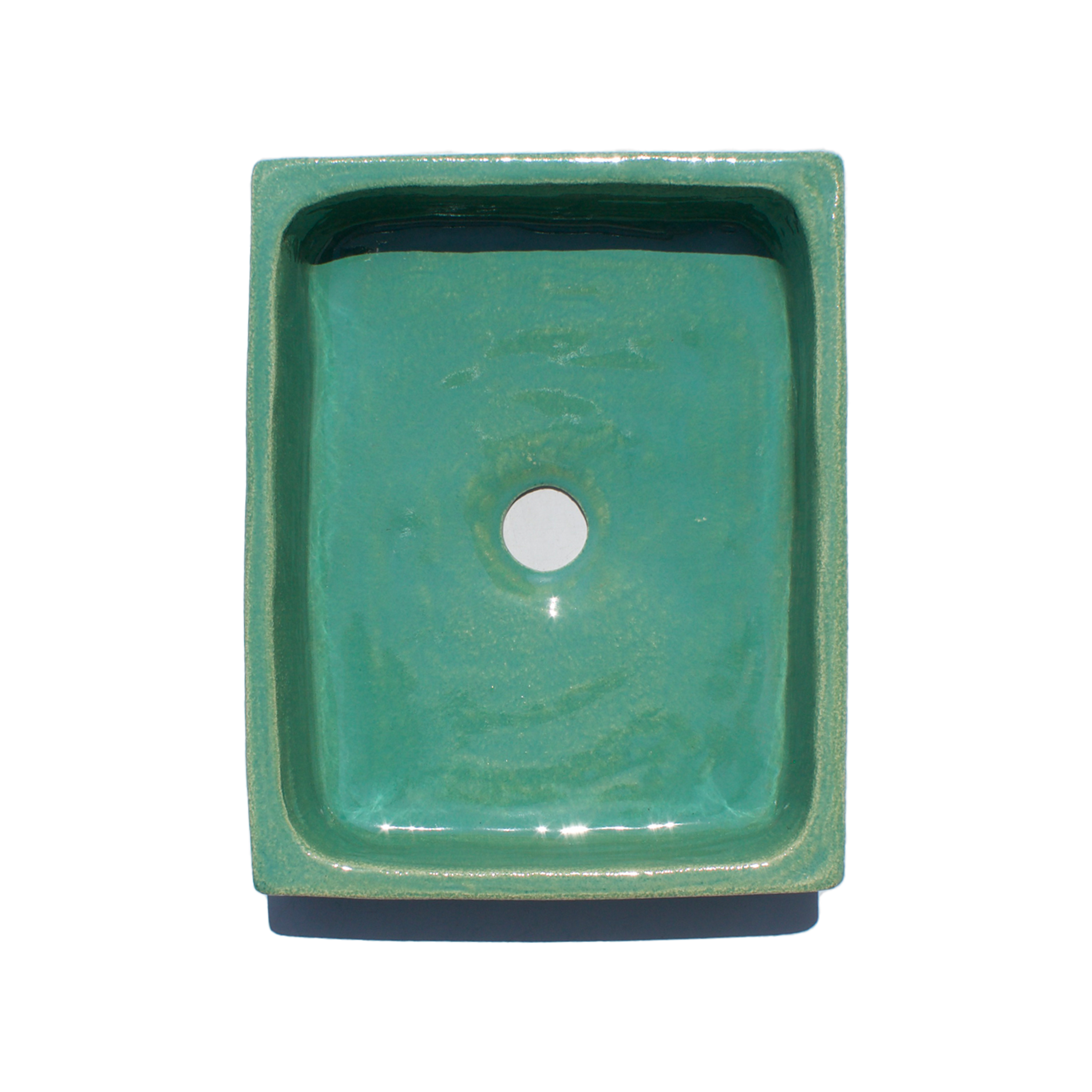 Handmade Glazed Tunisian Green Terracotta Sink