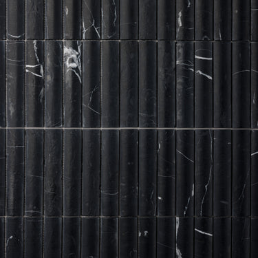 Bamboo Nero Marquina Marble Honed Mosaic Tile