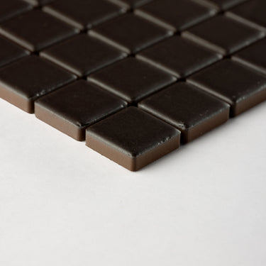 Quadrati Mezzo | Mississippi Mud 1x1" Square Matte Mosaic Tile