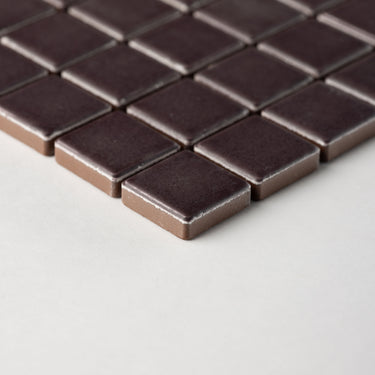Quadrati Mezzo | Deep Mulberry 1x1" Square Matte Mosaic Tile