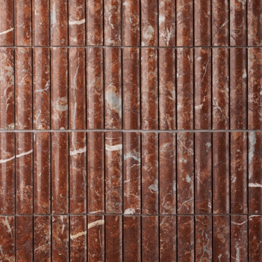 Bamboo Rojo Alicante Marble Polished Mosaic Tile