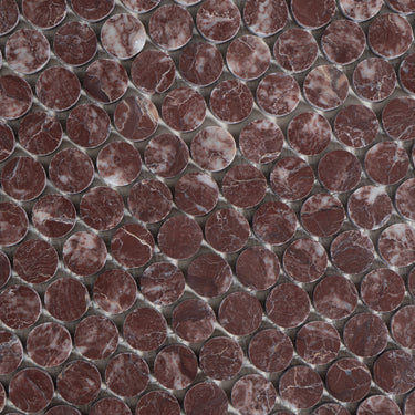 Moneta 1" Red Ravel Marble Polished Mosaic Tile