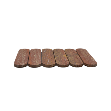 Capsule Red Travertine Marble Honed Mosaic Tile