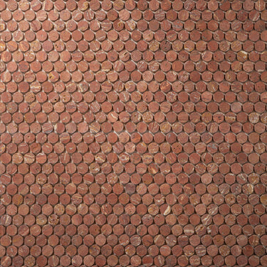 Moneta 1" Red Travertine Honed Mosaic Tile