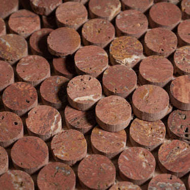 Moneta 1" Red Travertine Honed Mosaic Tile