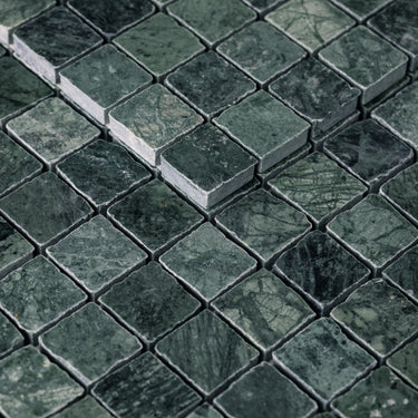Verde Alpi 1x1 Roman Marble Mosaic Tile
